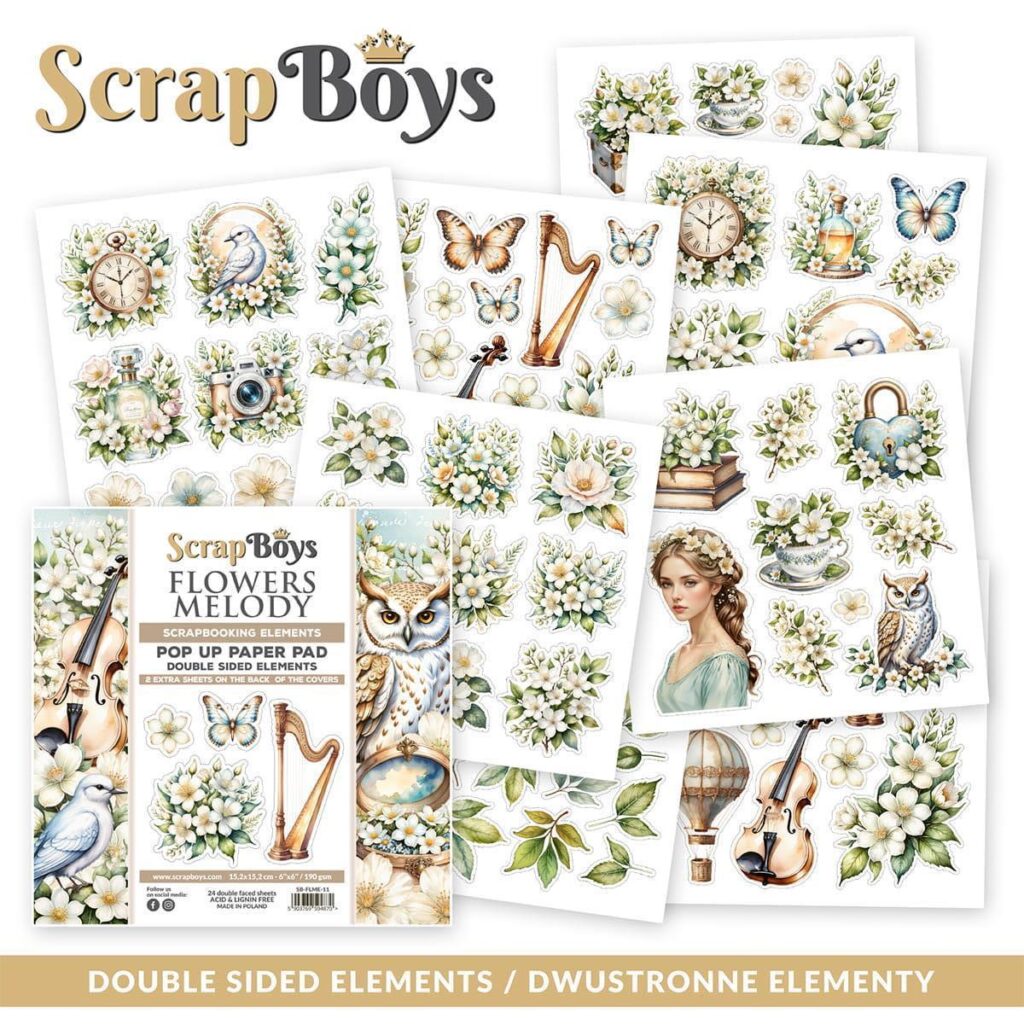 ScrapBoys Flowers Melody-11 6X6 Pop Up Blokk