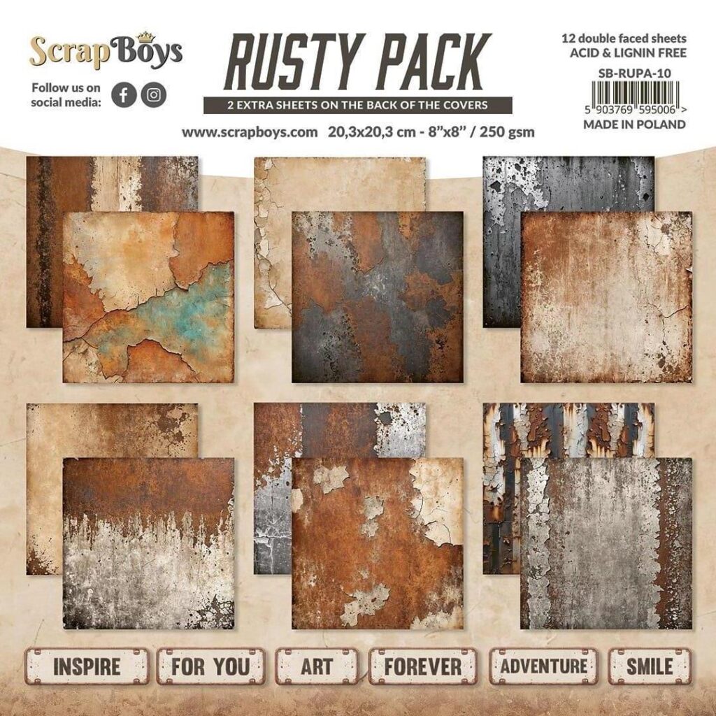 ScrapBoys Rusty Pack-10 8X8 Blokk