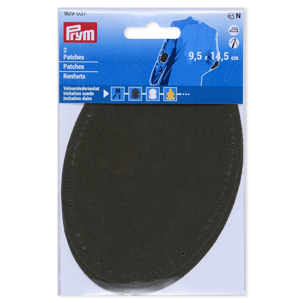 Prym Strykelapp Imitert Semsket Skinn 2stk – Oliven - Bilde 1