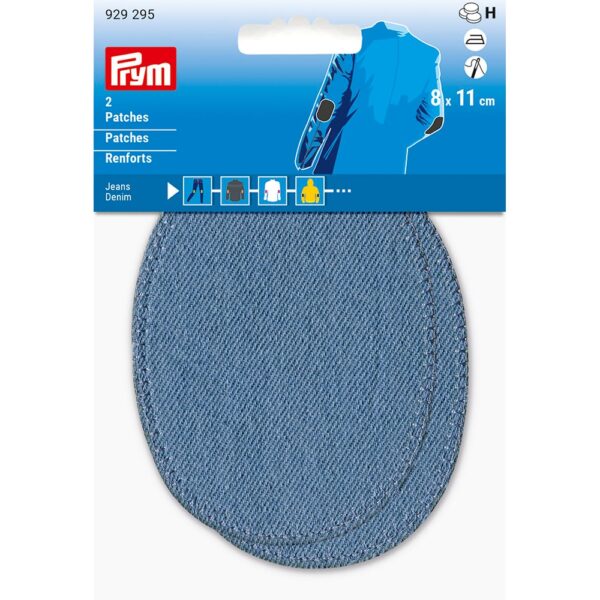 16922.jpg Prym Strykelapp Jeans/Denim – 8x11cm 2stk – Lys blå/blå