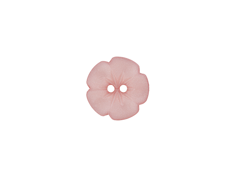 Knapp 2-hull 15mm Lys Rosa - Bilde 1