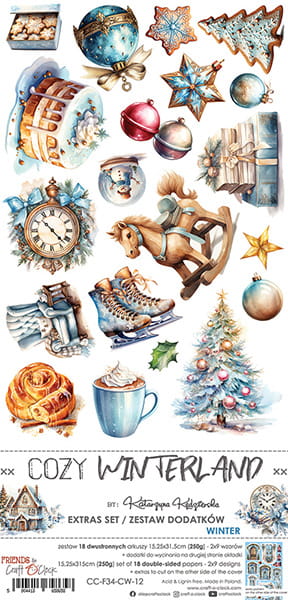 16940.jpg Craft O`Clock Cozy Winterland Sett med 18 stk Klippeark