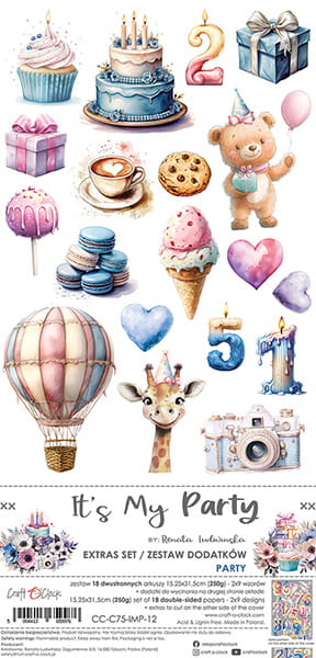 16942.jpg Craft O`Clock It`s My Party Sett med 18 stk Klippeark