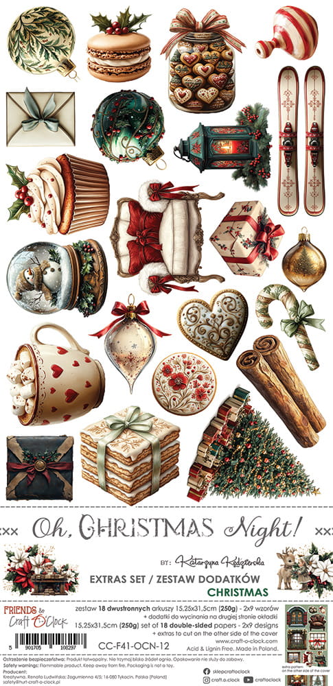 16945.jpg Craft O`Clock Oh Christmas Night Sett med 18 stk klippeark