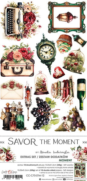 16947.jpg Craft O`Clock Savor The Moment Sett med 18 stk Klippeark