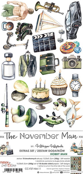 16948.jpg Craft O`Clock The November Man Sett med 18 stk Klippeark