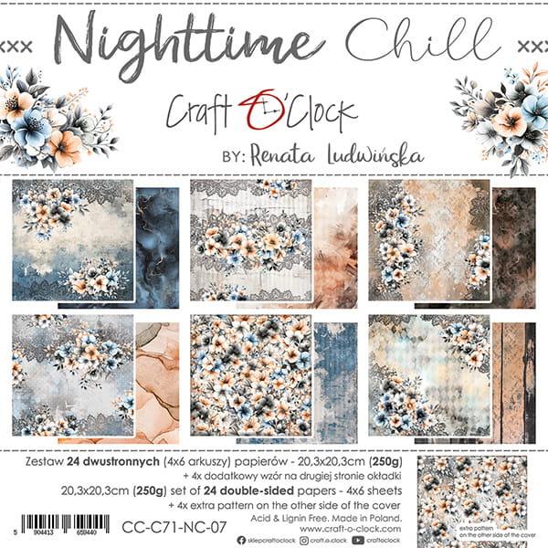 Craft O`Clock Nighttime Chill - Mix sett 8x8 Blokk