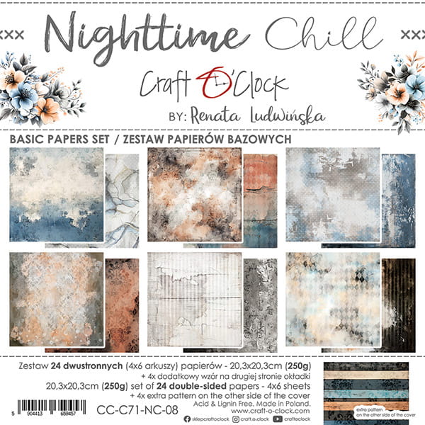 16958.jpg Craft O`Clock Nighttime Chill 8X8 Blokk Basic