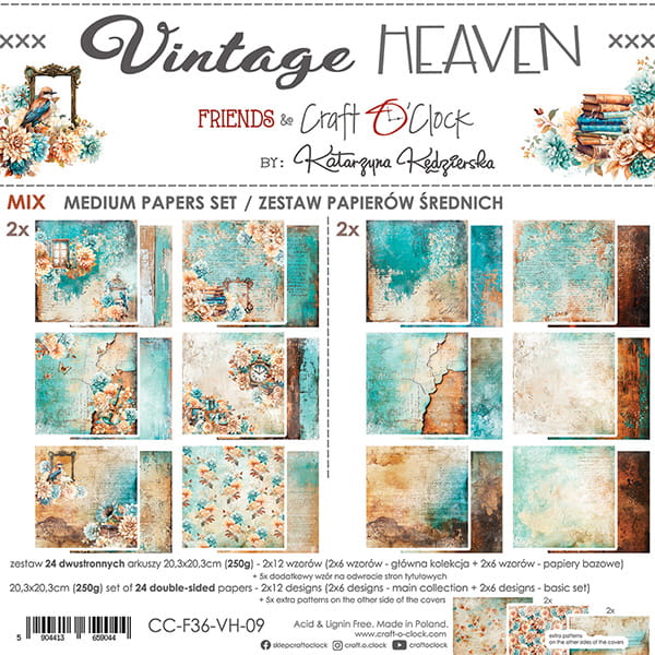 Craft O`Clock Vintage Heaven 8X8 Blokk