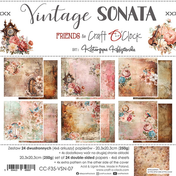16964.jpg Craft O`Clock Vintage Sonata 8X8 Blokk