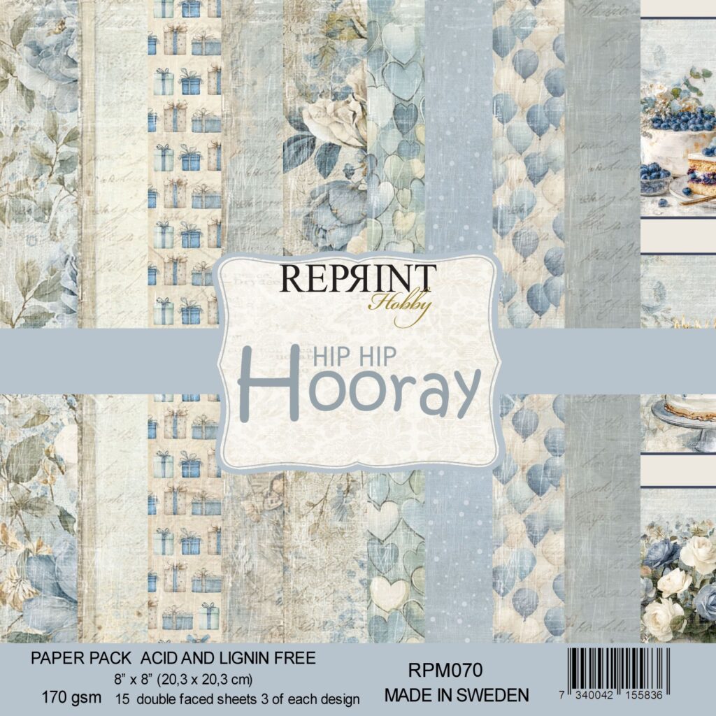 Reprint Hip Hip Hooray 8X8" Blokk