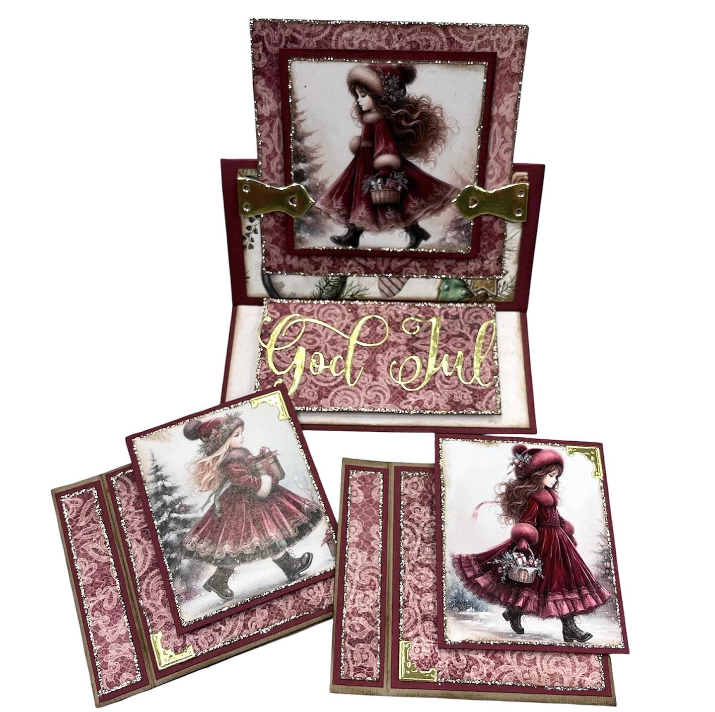 Julekit 5 Vintage Jenter Rød - Bilde 1