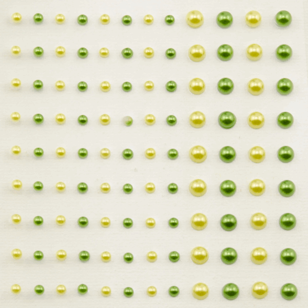 Vaessen Creative Halvperler 3-5mm 108 stk Grønn og Gul