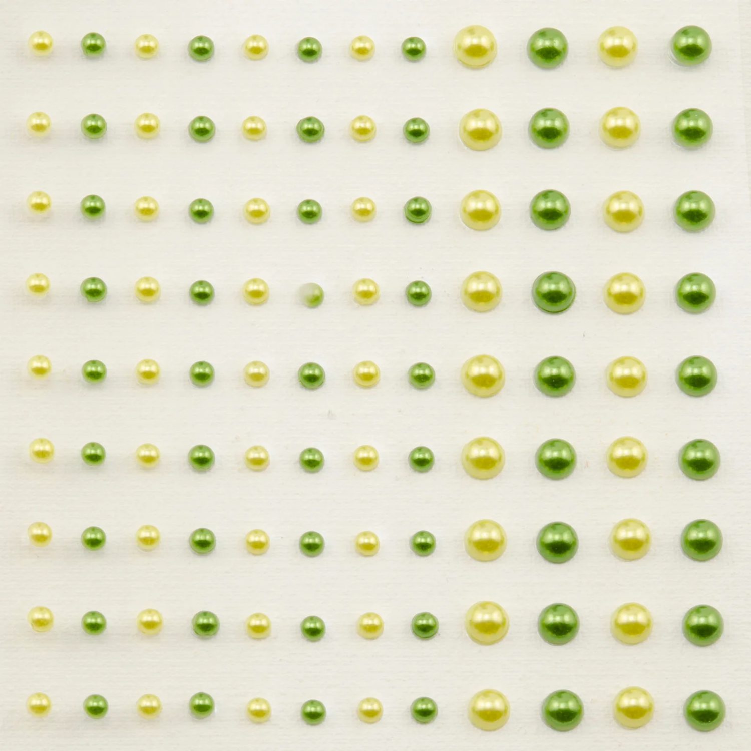 Vaessen Creative Halvperler 3-5mm 108 stk Grønn og Gul - Bilde 1