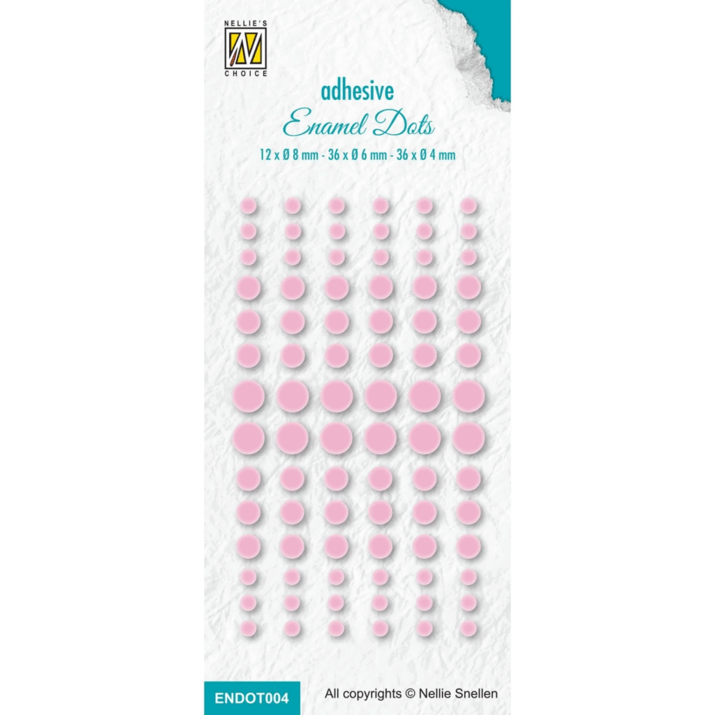 Nellie's Choice Enamel Dots 3 str 84 stk Baby Rosa
