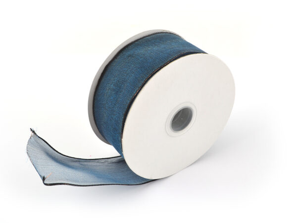 Organsabånd m/wire 40mm blå 10m