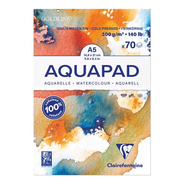 Goldline Aquapad Akvarellblokk - CP 300g, 50ark – A5