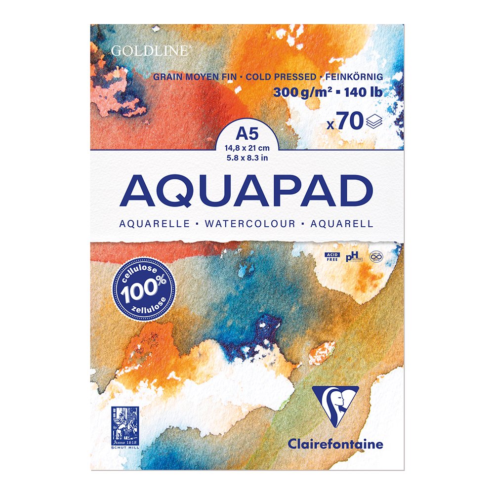 Goldline Aquapad Akvarellblokk - CP 300g, 50ark – A5 - Bilde 1