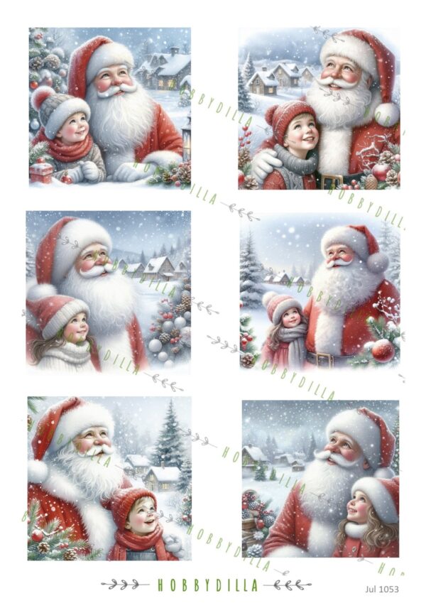 17106.jpg Motivark Jul 1053 M Nisse og Barn i Snøen