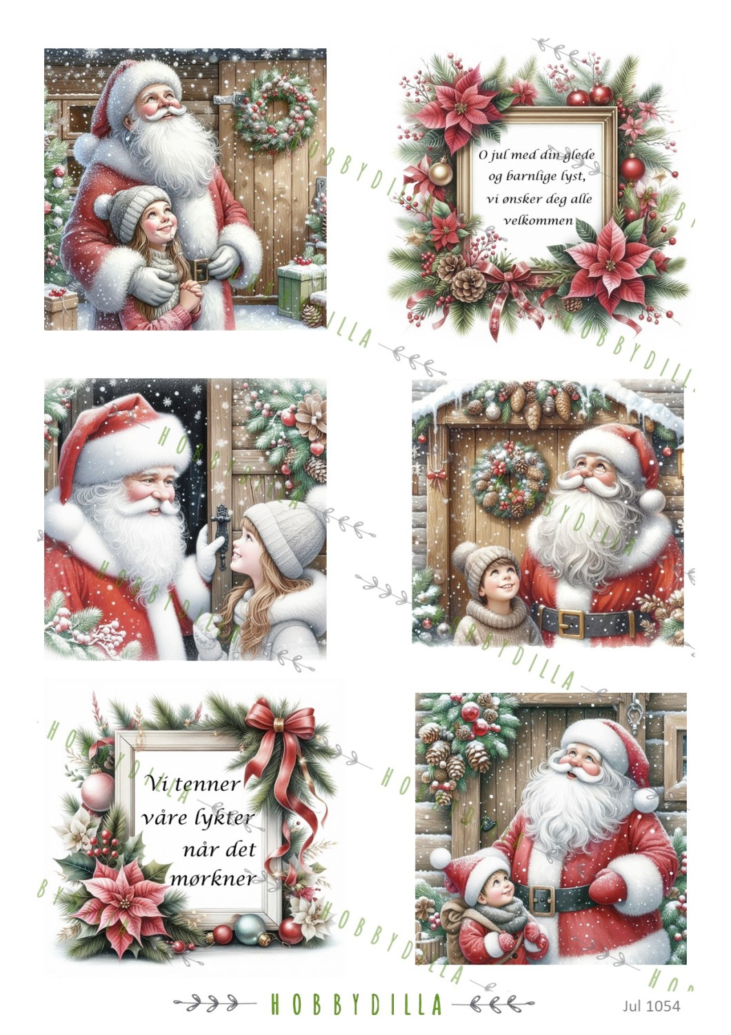 Motivark Jul 1054 M Nisse Barn og Tekstramme - Bilde 1