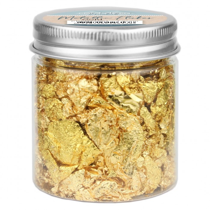 Card Deco Essentials - Metallic Flakes - Gold - Bilde 1