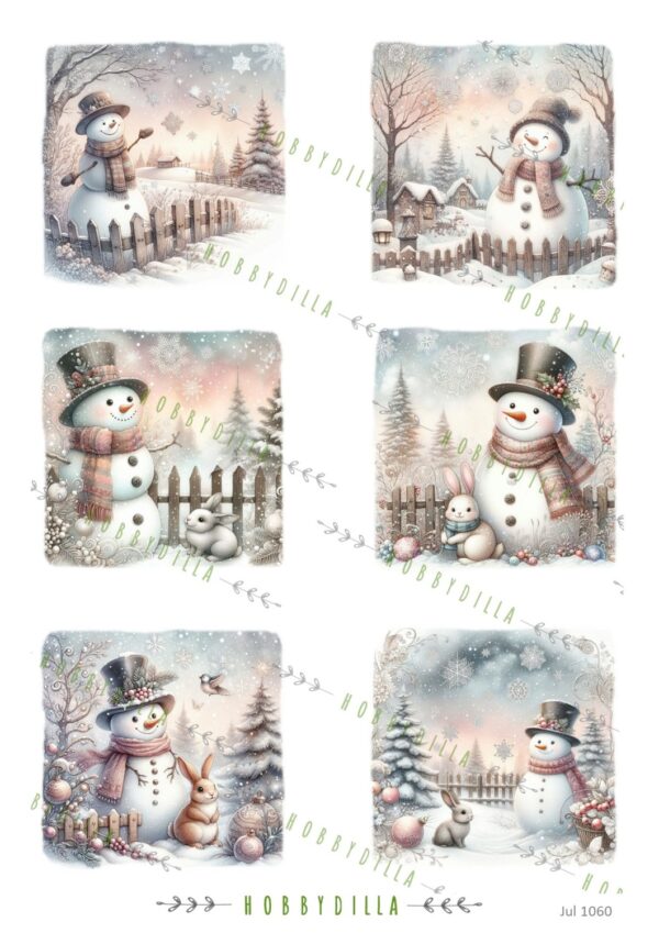 Motivark Jul 1060 M Jul 1060 Snømann med kanin