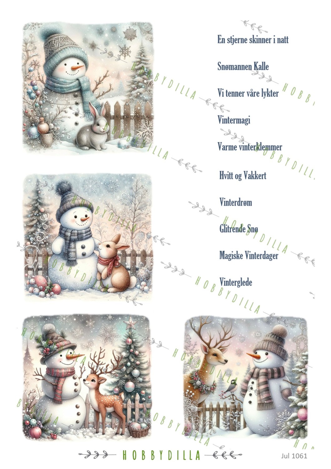 Motivark Jul 1061 M Snømann med tekst - Bilde 1