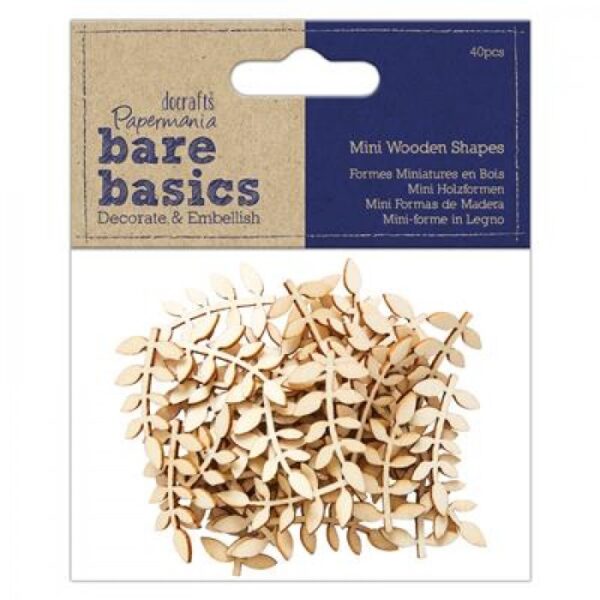 Wooden Shapes 40pcs - Vine Leaf