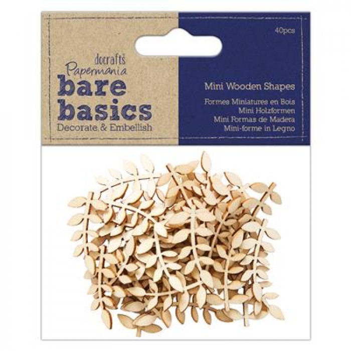 Wooden Shapes 40pcs - Vine Leaf - Bilde 1