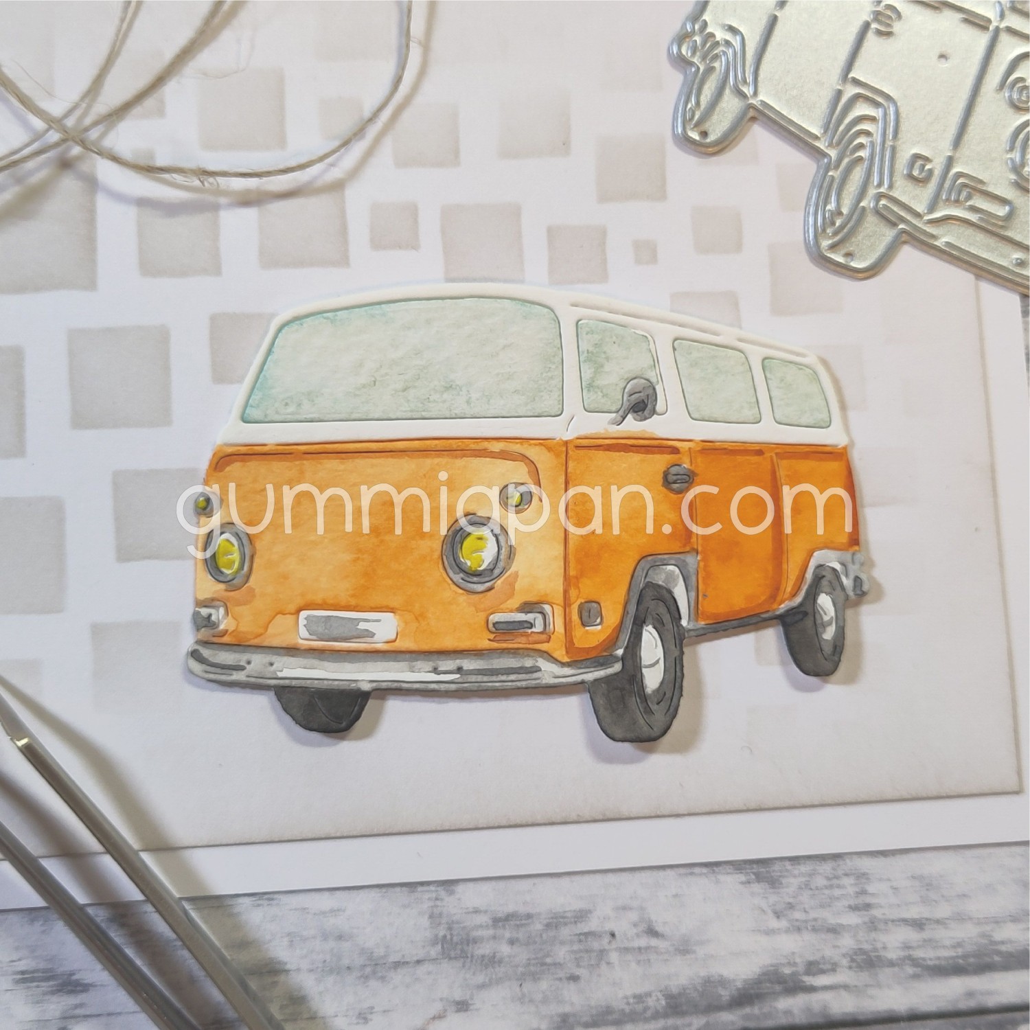 Gummiapan Die Hippie Van - Bilde 1