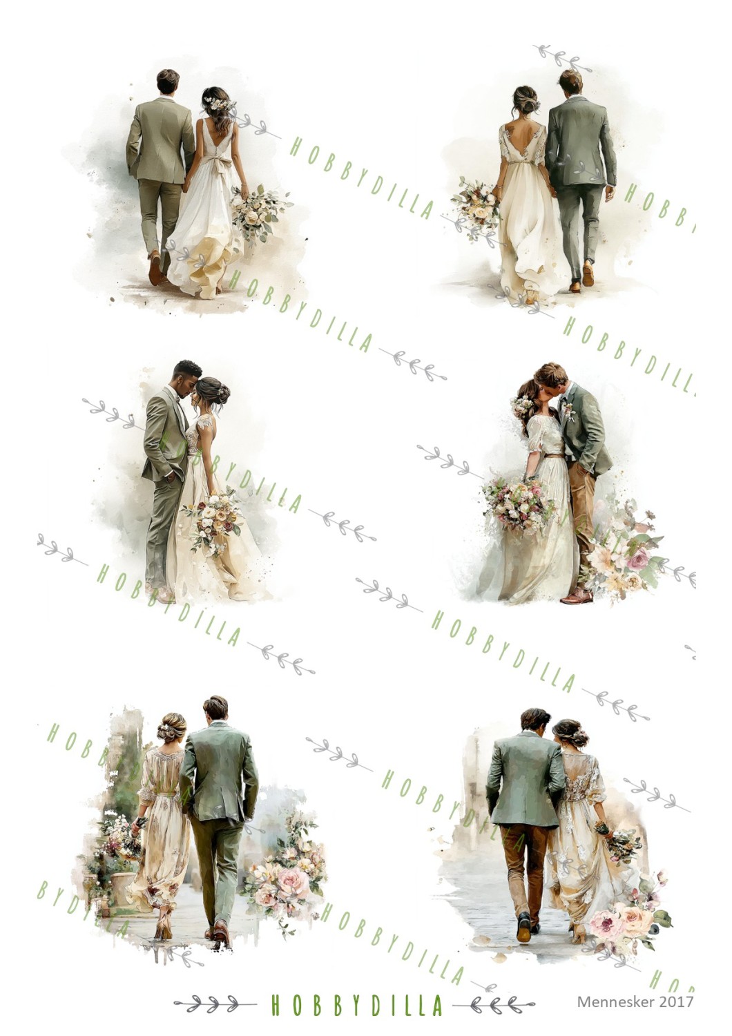 Motivark Mennesker 2017 M Brudepar stående - Bilde 1