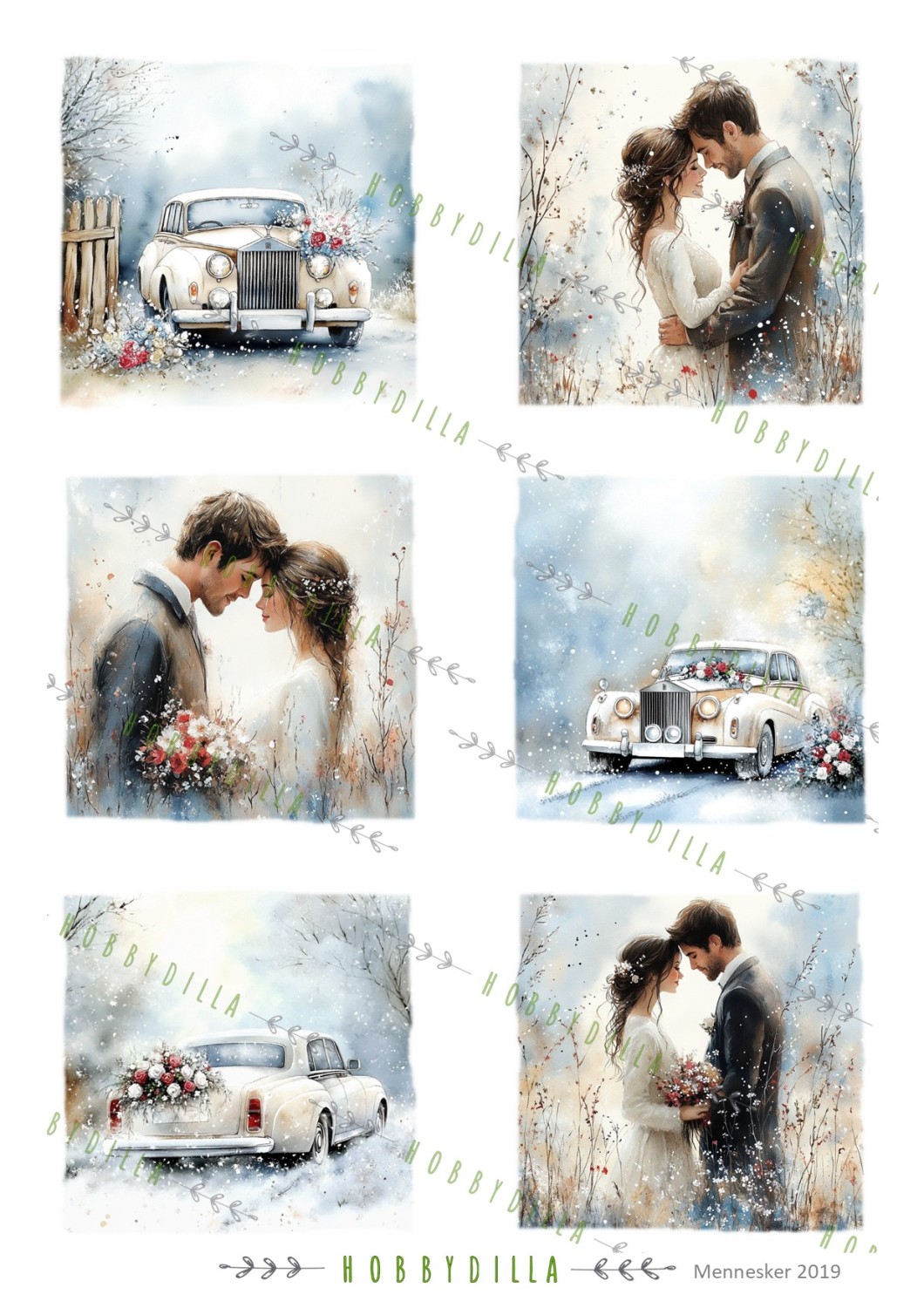 Mennesker 2019 M Brudepar Blå - Bilde 1