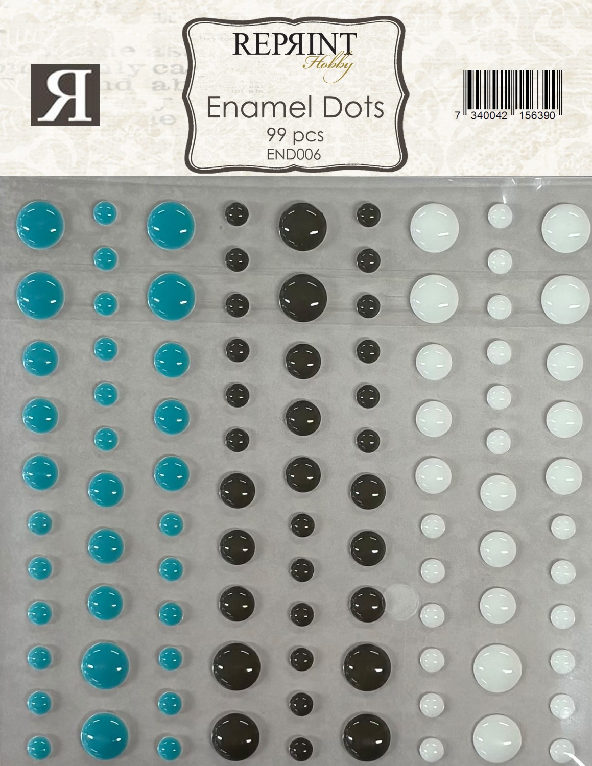 Reprint Selvklebende Enamel Dots 90 stk - Masculine - Bilde 1