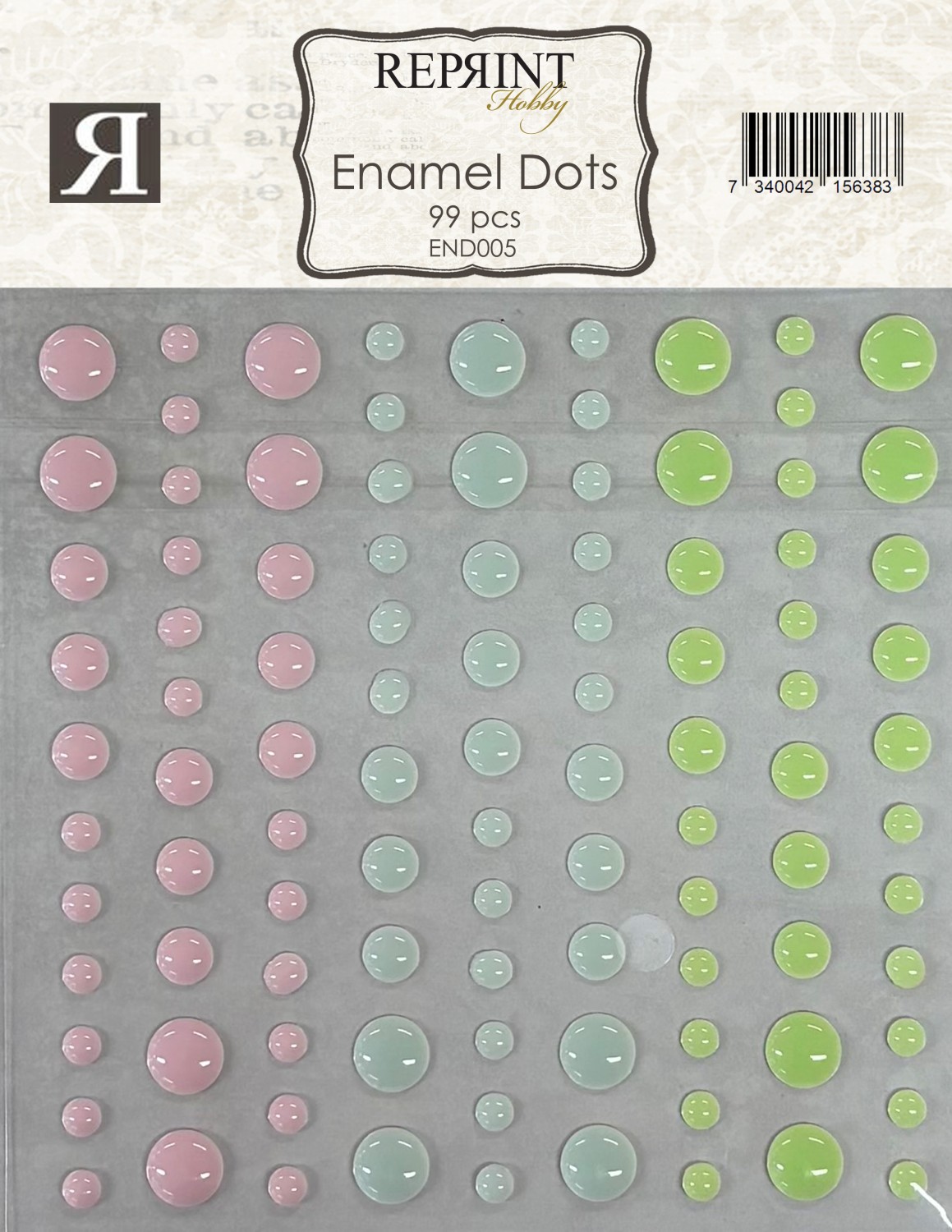 Reprint Selvklebende Enamel Dots 90 stk - Happiness - Bilde 1