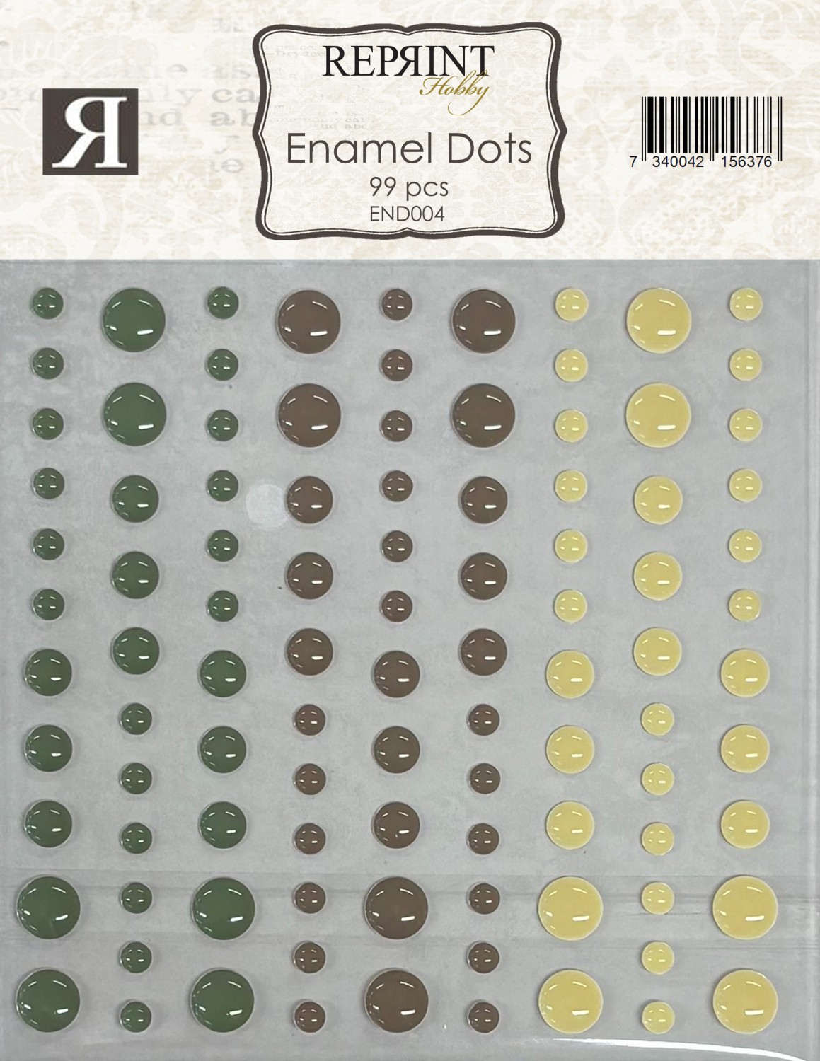 Reprint Selvklebende Enamel Dots 90 stk -  Home for Christmas - Bilde 1