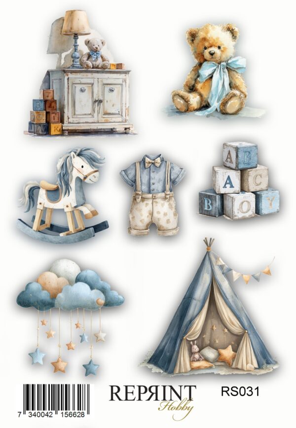 17334.jpg Reprint Happiness Baby Boy - Klistremerker