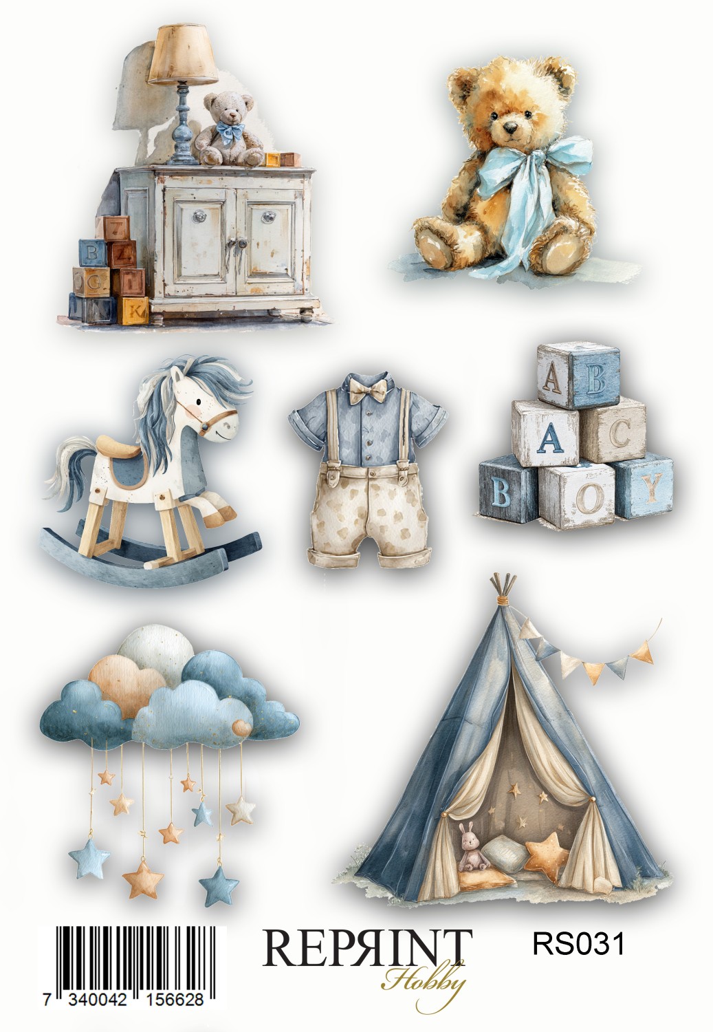 Reprint Happiness Baby Boy - Klistremerker - Bilde 1