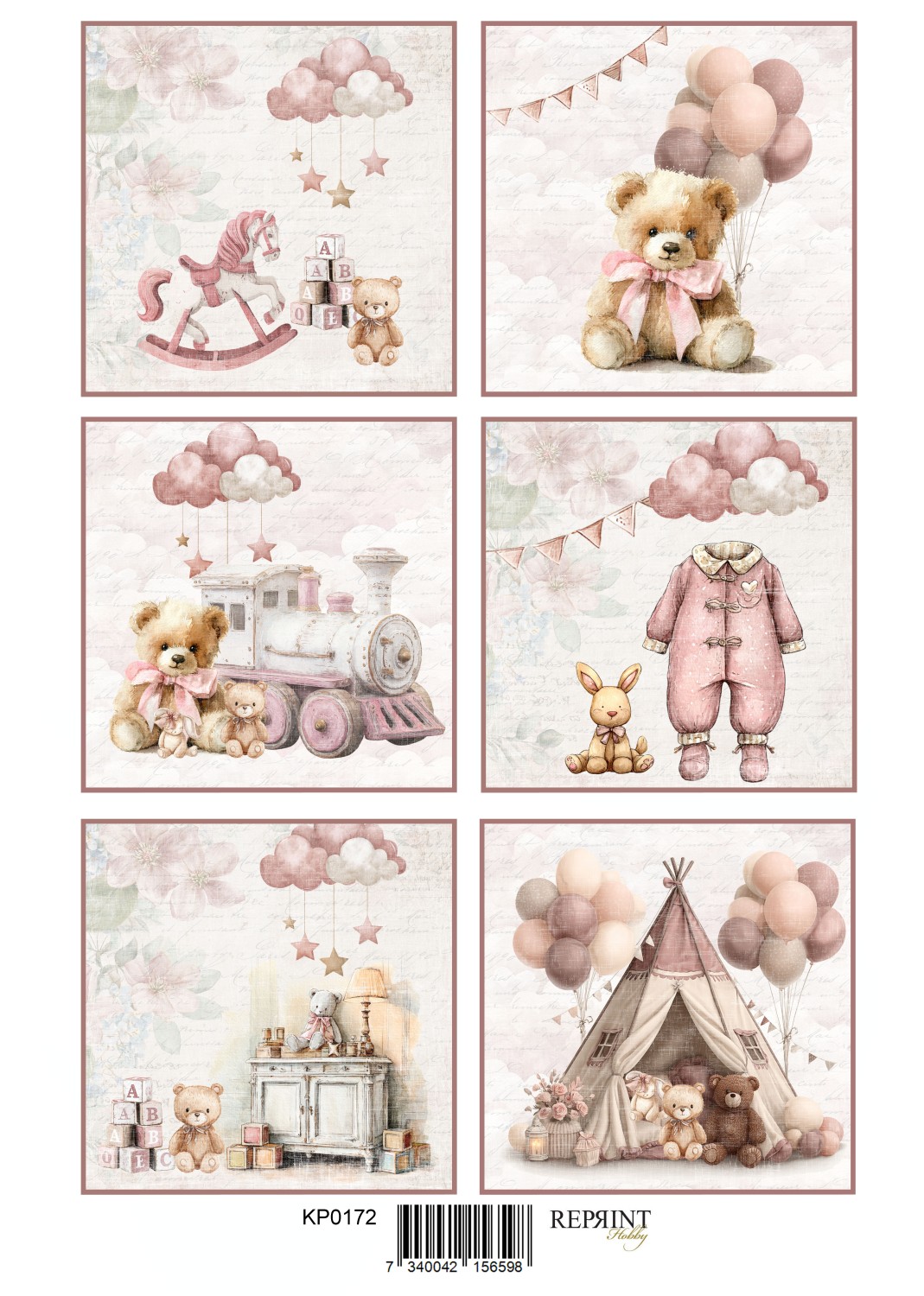 Reprint Motivark Baby girl tags - A4 - Bilde 1