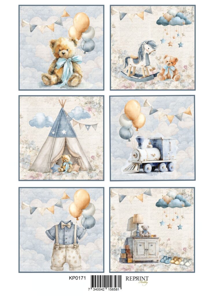 Reprint Motivark Baby boyl tags - A4
