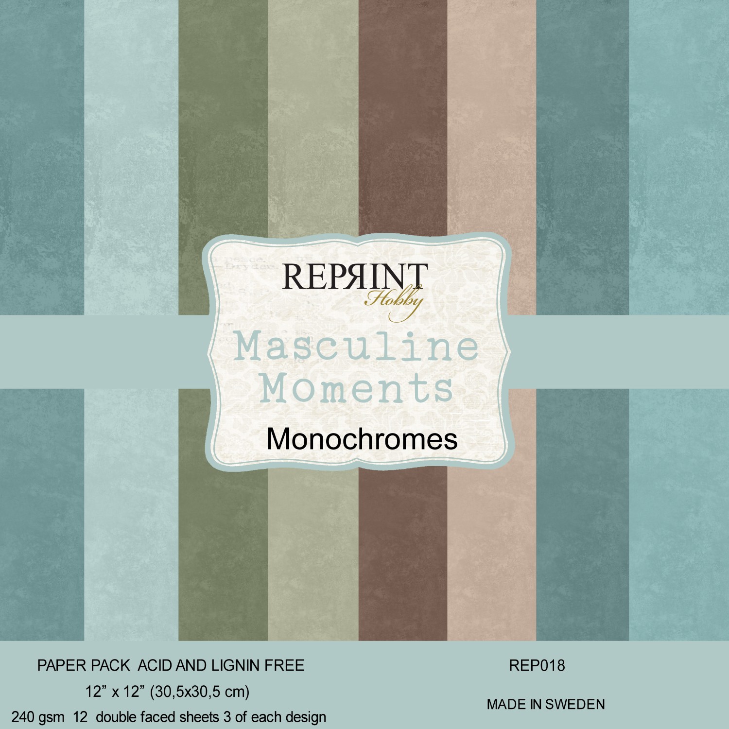 Reprint Masculine Moments Monochromes  12X12 blokk - Bilde 1
