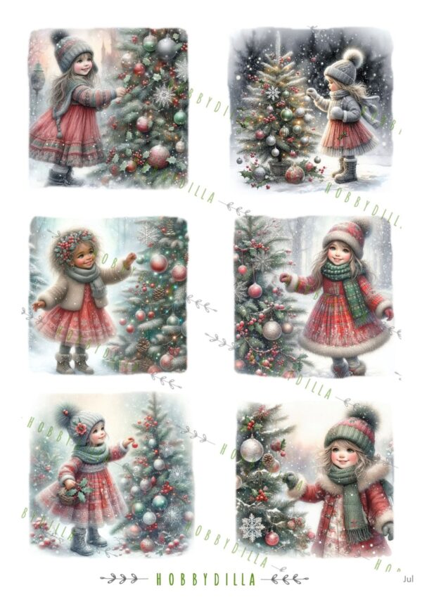 Jul 1071 M Jenter pynter juletre