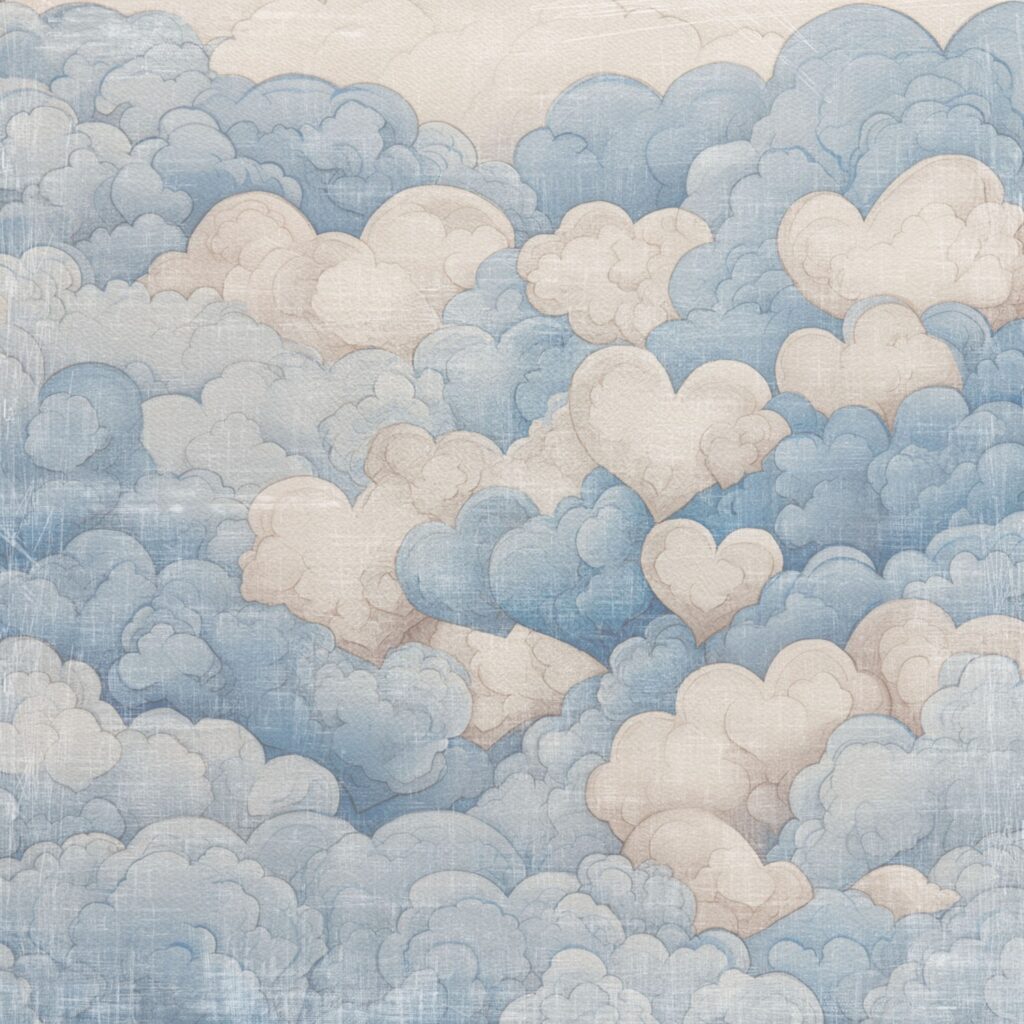 Reprint Happiness - Blue Heart Cloud