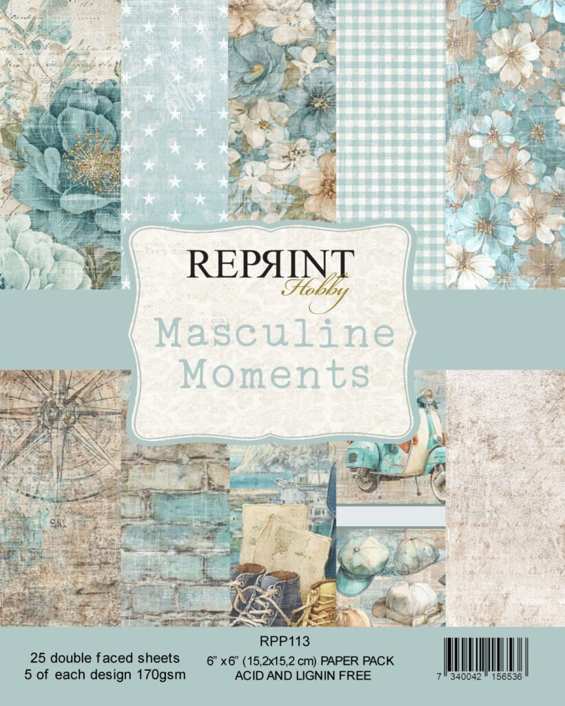 Reprint Masculine Moments Collection - 6x6 Blokk