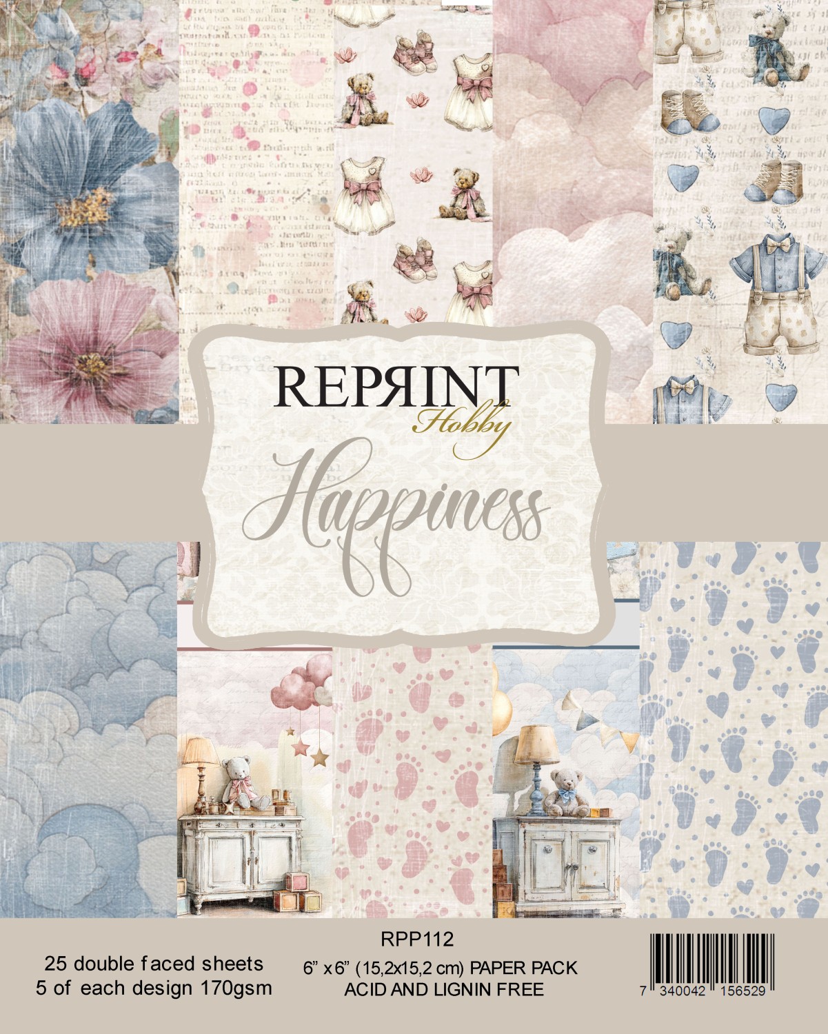 Reprint Happiness Collection - 6x6 Blokk - Bilde 1