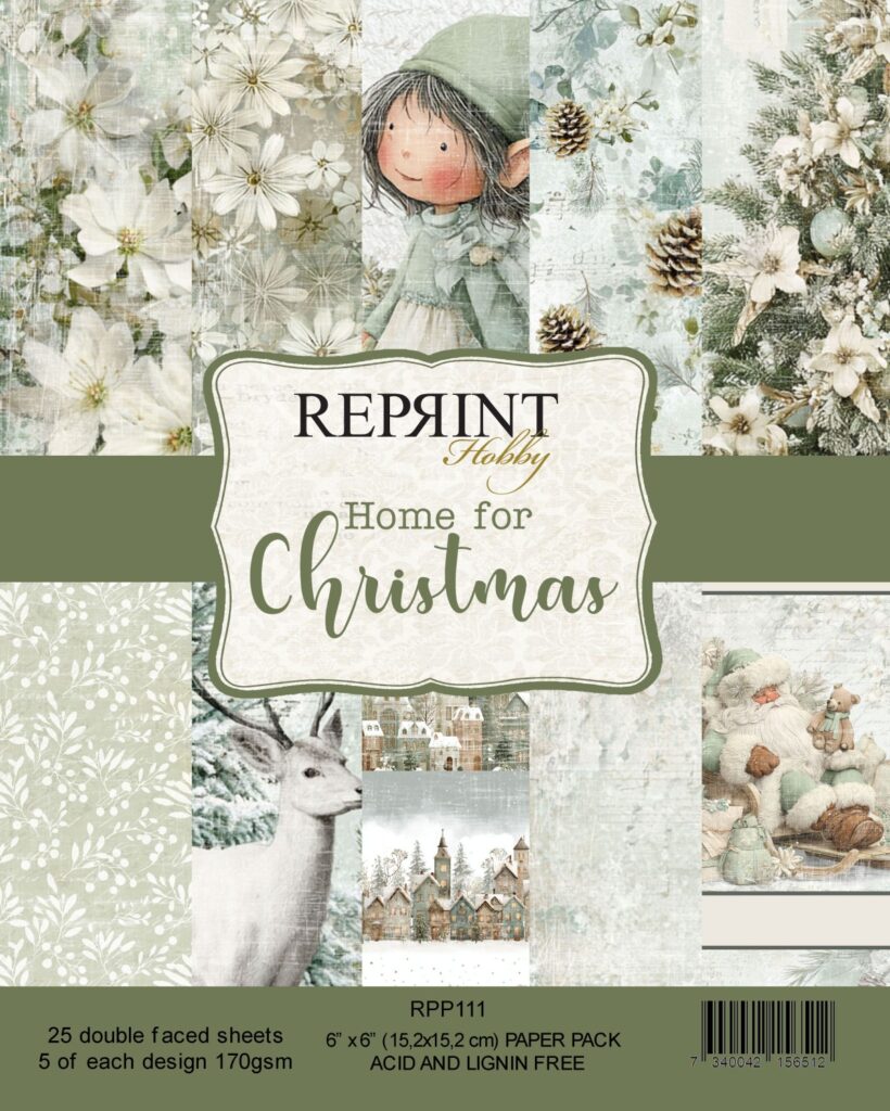 Reprint Home for Christmas Collection - 6x6 Blokk