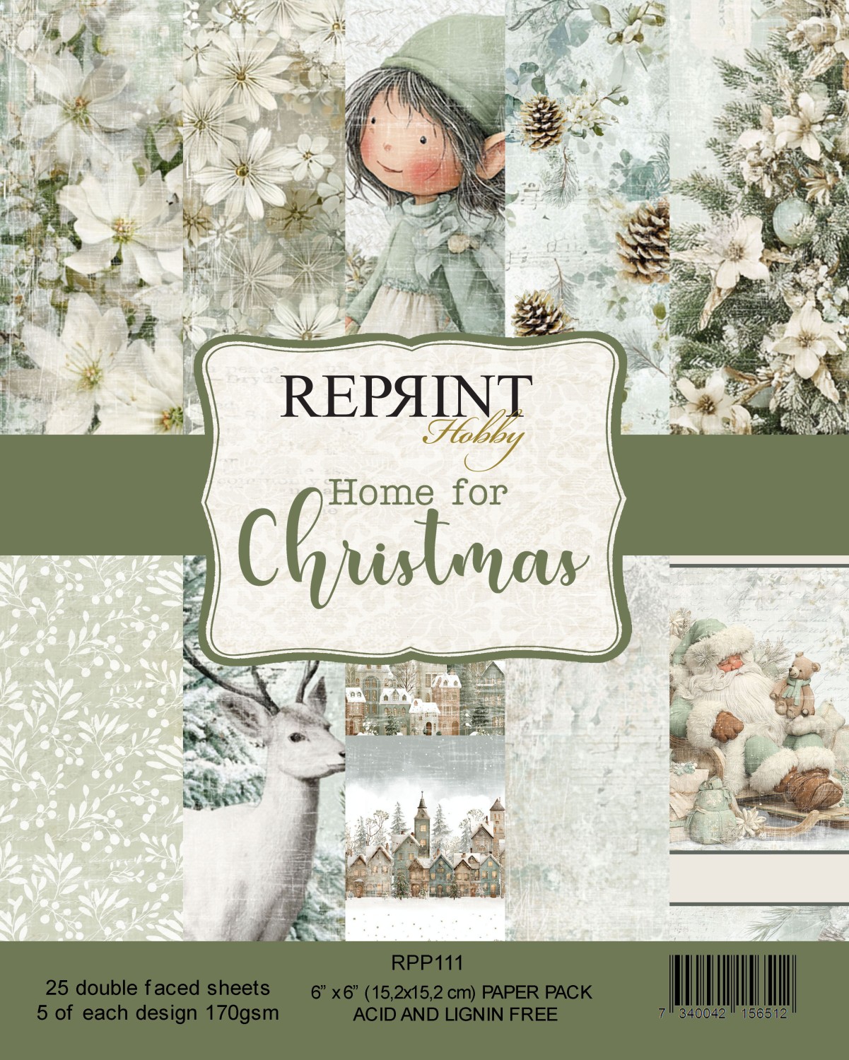 Reprint Home for Christmas Collection - 6x6 Blokk - Bilde 1