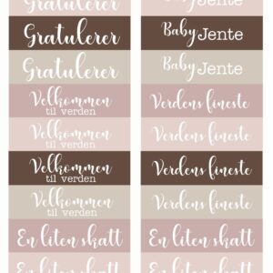 Reprint - Happiness baby Girl - Klistremerker Norske Tekster