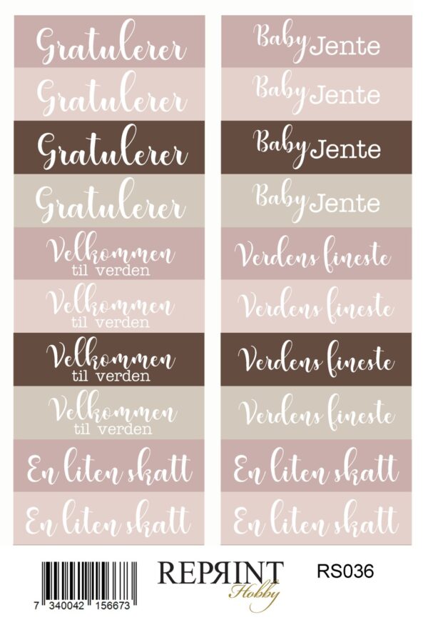 Reprint - Happiness baby Girl - Klistremerker Norske Tekster