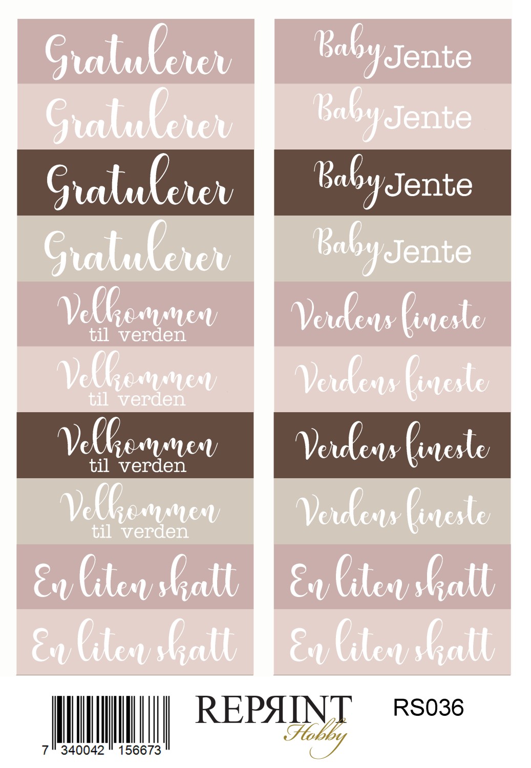 Reprint - Happiness baby Girl - Klistremerker Norske Tekster - Bilde 1