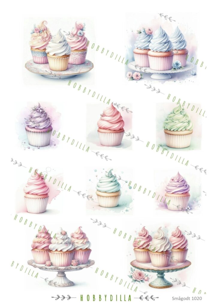 Motivark Smågodt 1020 M Cupcakes